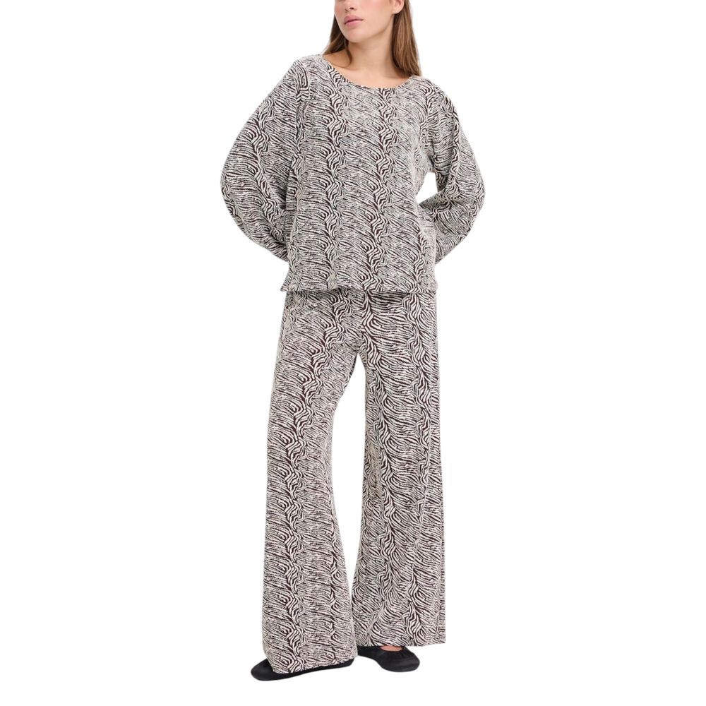 ICHI Brown Polyester Casual Pants ICHI