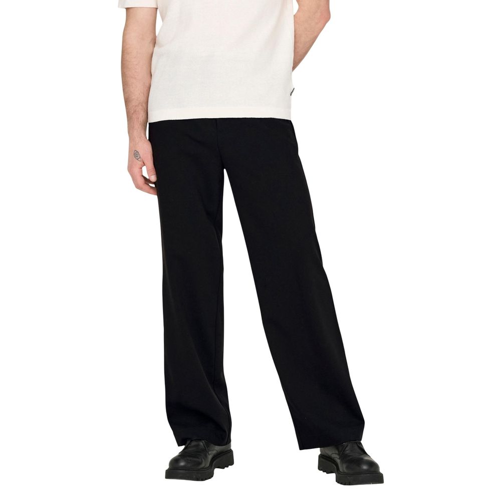 Only & Sons Black Polyester Casual Pants Only & Sons