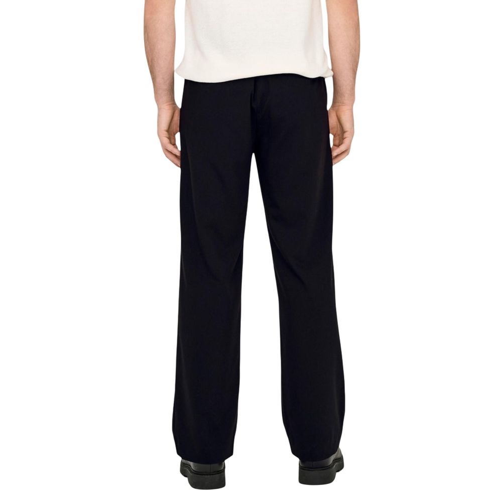 Only & Sons Black Polyester Casual Pants Only & Sons