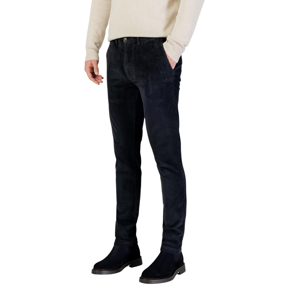 Borghese Blue Cotton Casual Pants Borghese