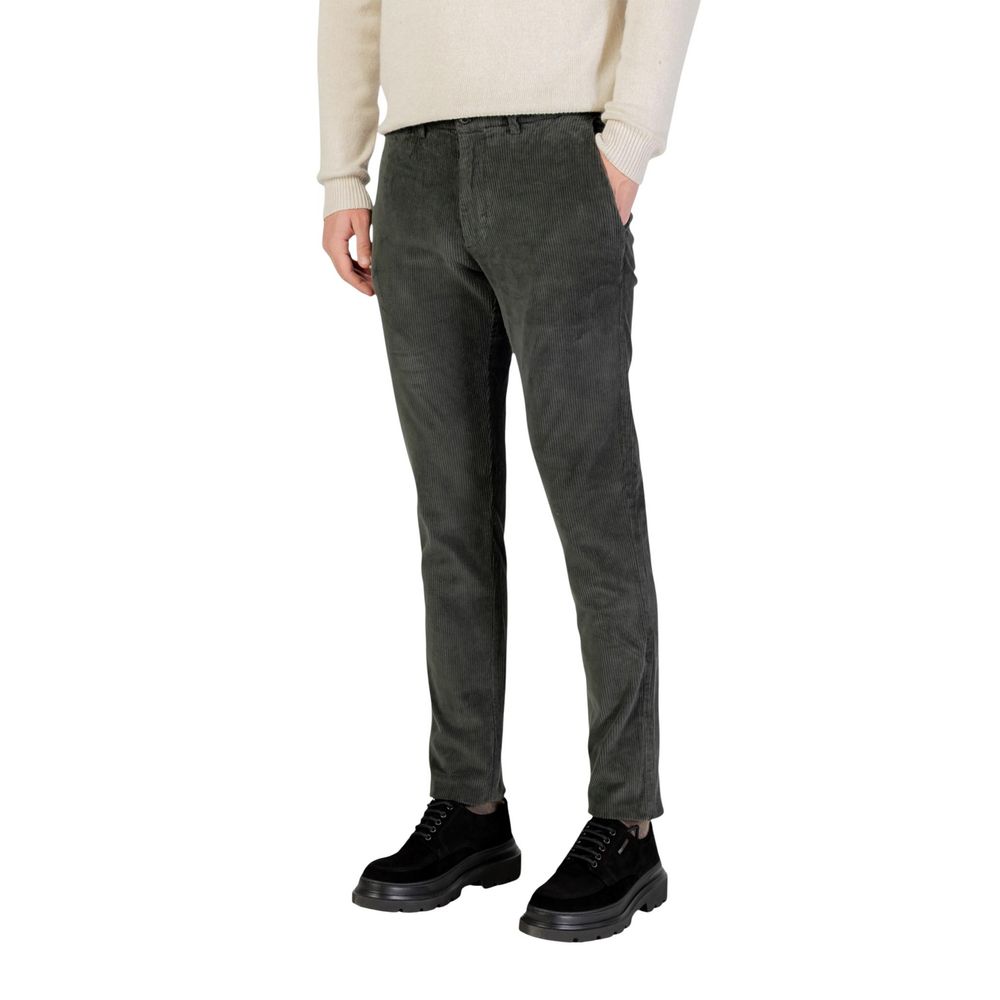 Borghese Green Cotton Casual Pants Borghese
