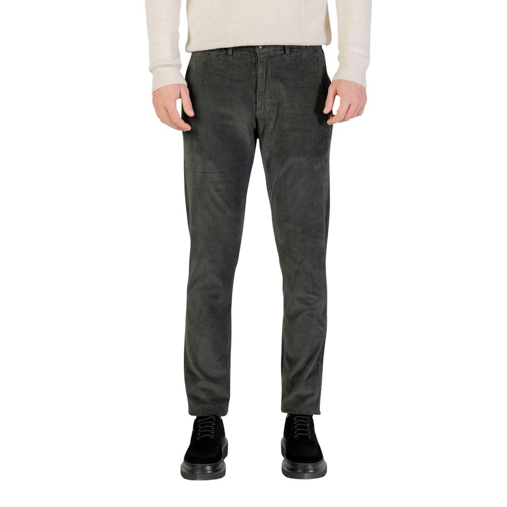 Borghese Green Cotton Casual Pants Borghese