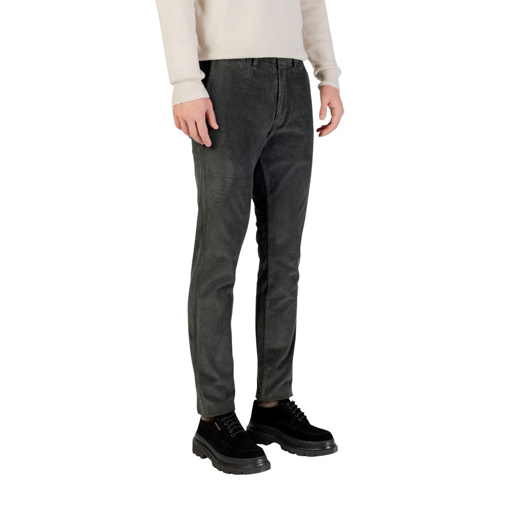 Borghese Green Cotton Casual Pants Borghese