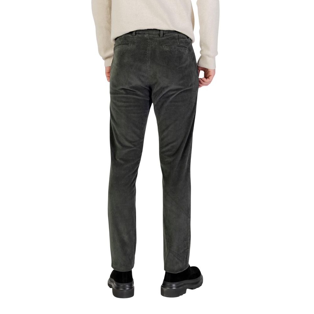 Borghese Green Cotton Casual Pants Borghese