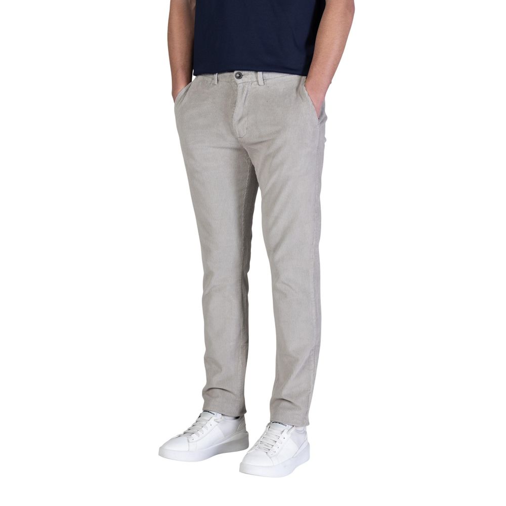 Borghese Gray Cotton Casual Pants Borghese