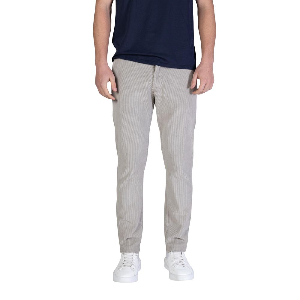 Borghese Gray Cotton Casual Pants Borghese