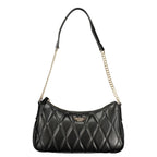 Twinset black polyurethane shoulder bag with sleek design and minimalist style, featuring adjustable strap and modern look.