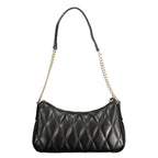 Twinset black polyurethane shoulder bag with sleek design and adjustable strap, perfect for stylish everyday wear.