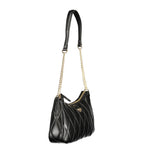 Black Twinset polyurethane shoulder bag with sleek design and shoulder strap, ideal for stylish women’s accessories.