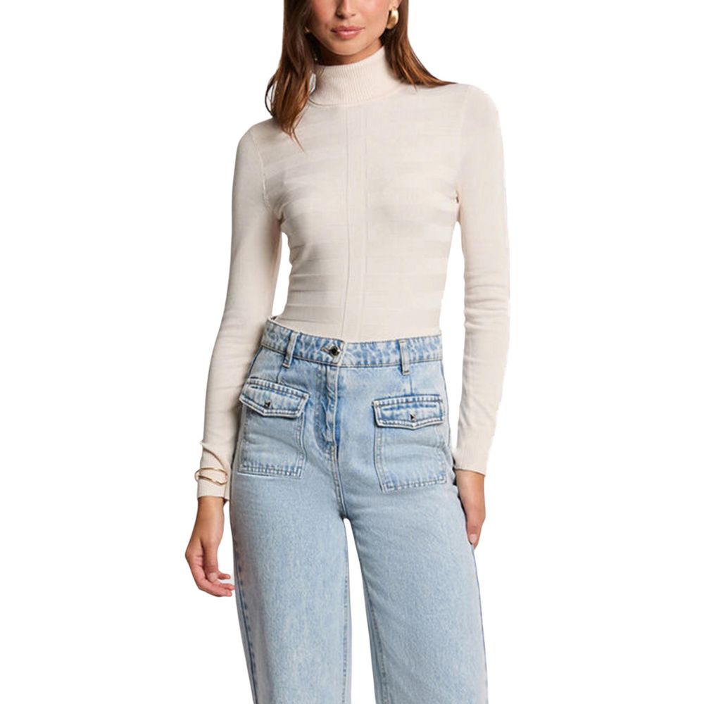 Morgan De Toi Beige Viscose Turtleneck Morgan De Toi