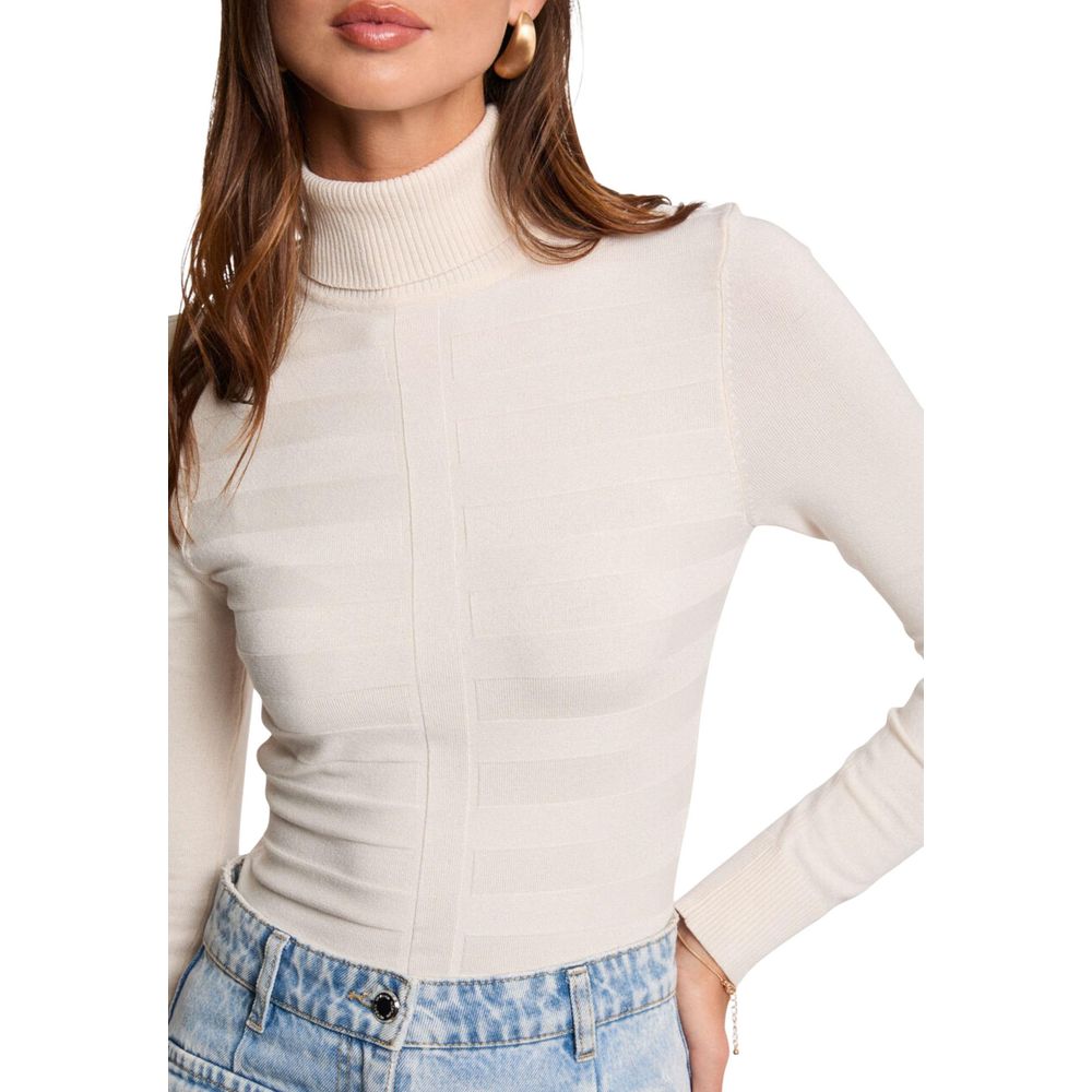 Morgan De Toi Beige Viscose Turtleneck Morgan De Toi