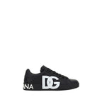 Dolce & Gabbana Black Calf Leather Bos Taurus Low Top Sneakers Dolce & Gabbana