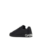 Dolce & Gabbana Black Calf Leather Bos Taurus Low Top Sneakers Dolce & Gabbana