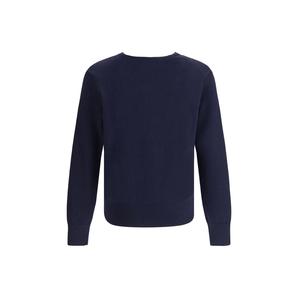 Ami Paris Blue Wool Oves Aries Cardigan Ami Paris