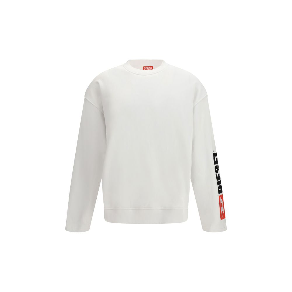 Diesel White Cotton Sweatshirt Diesel