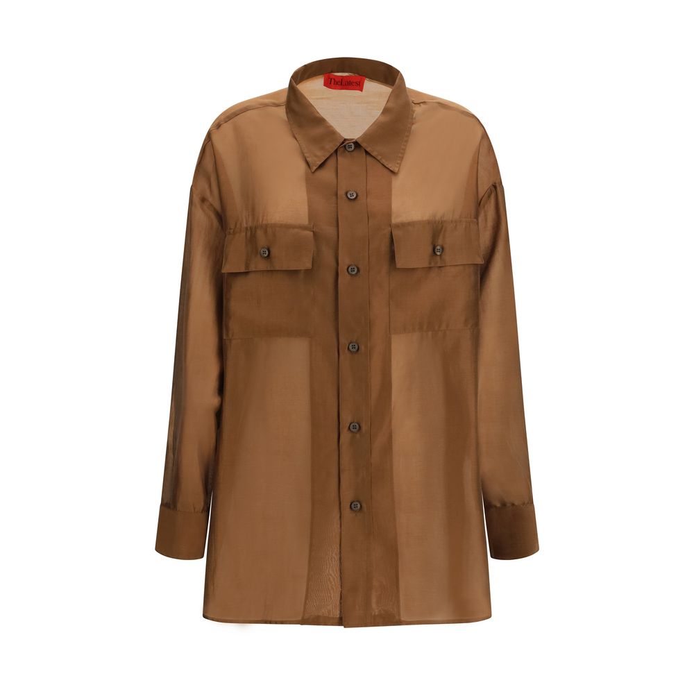 The Latest Brown Lycra Dress Shirt The Latest