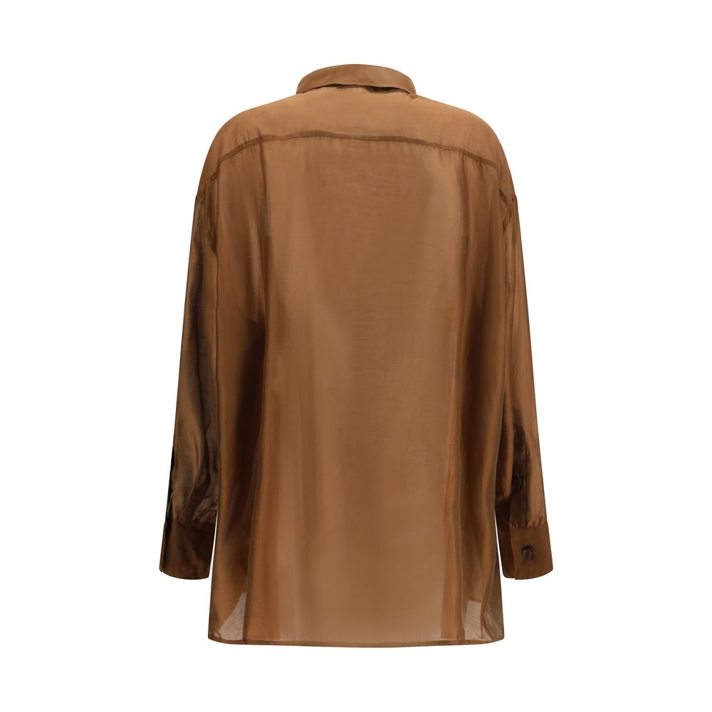 The Latest Brown Lycra Dress Shirt The Latest