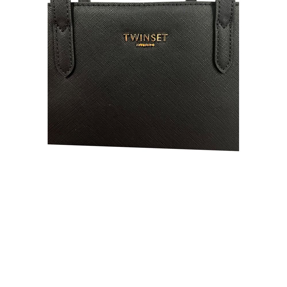 Twinset Black PU Women Shoulder Bag Twinset