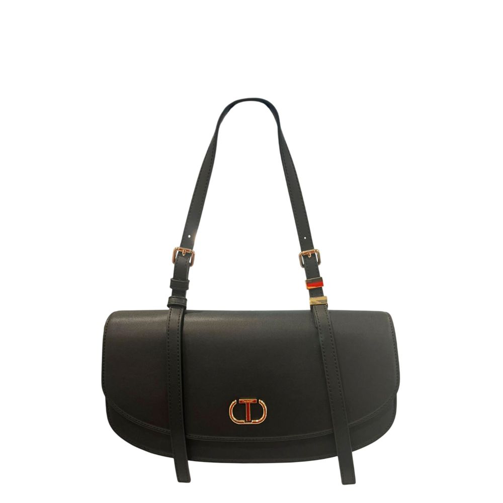 Twinset Black PU Women Shoulder Bag Twinset