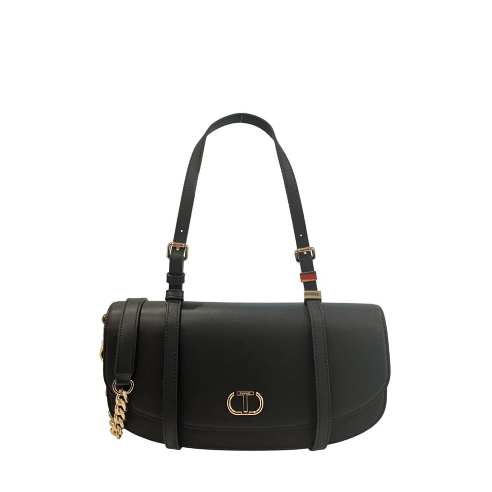 Twinset Black PU Women Shoulder Bag Twinset