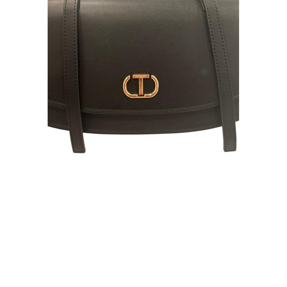 Twinset Black PU Women Shoulder Bag Twinset