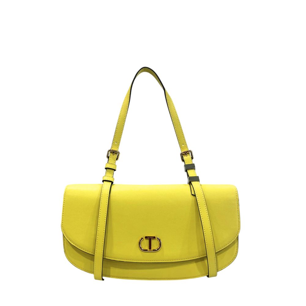 Twinset Yellow PU Women Shoulder Bag Twinset