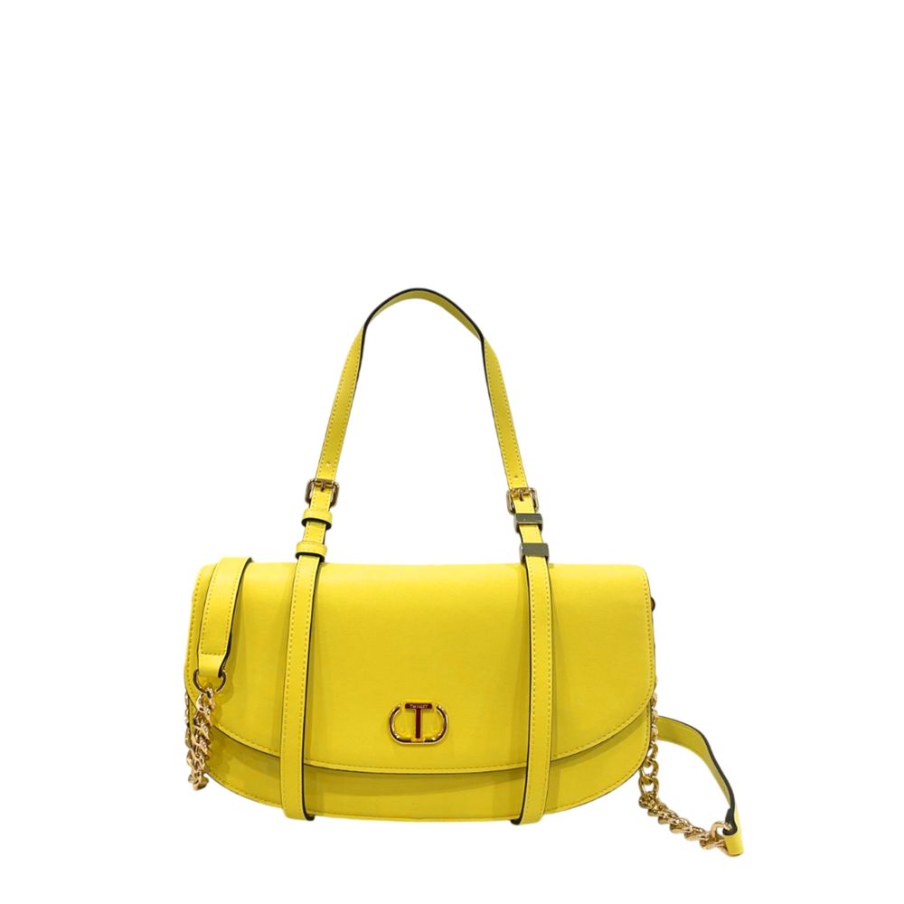 Twinset Yellow PU Women Shoulder Bag Twinset