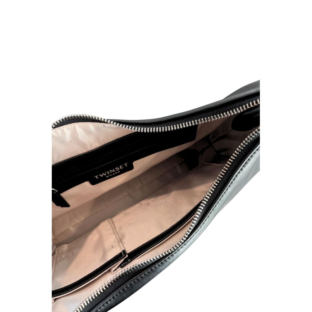 Twinset Black PU Women Shoulder Bag Twinset
