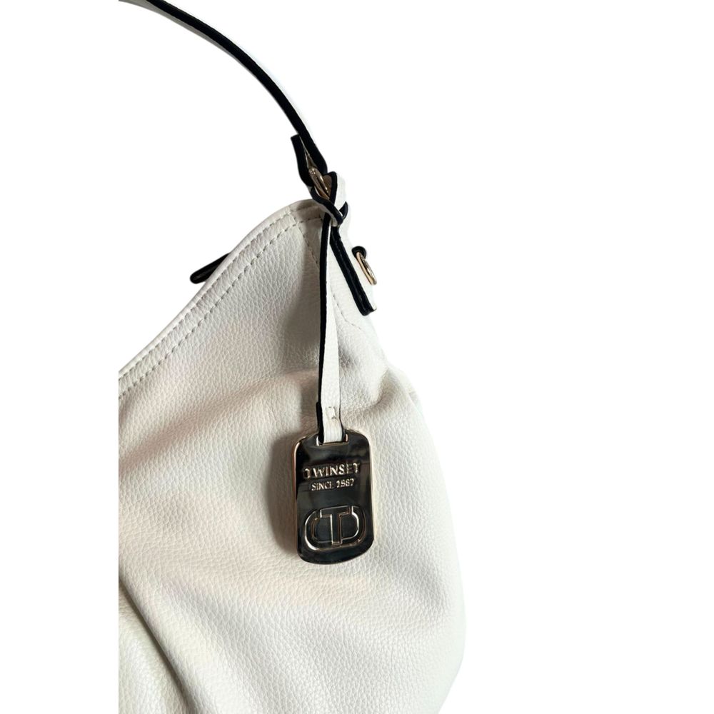 Twinset White PU Women Shoulder Bag Twinset