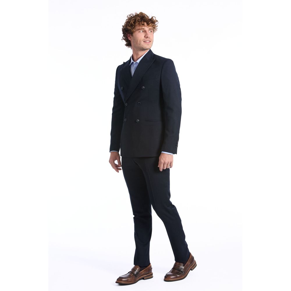 Baldinini Trend Blue Wool Two-Piece Suit Baldinini Trend