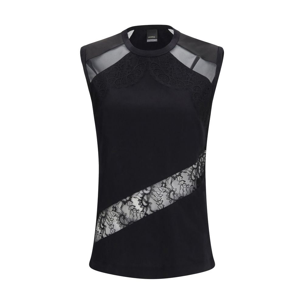 PINKO Black Cotton Top PINKO