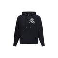 Off-White black cotton sweatshirt with logo detail, featuring a relaxed fit and ribbed cuffs, displayed on a plain background.