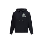 Off-White black cotton sweatshirt with logo detail, featuring a relaxed fit and ribbed cuffs, displayed on a plain background.