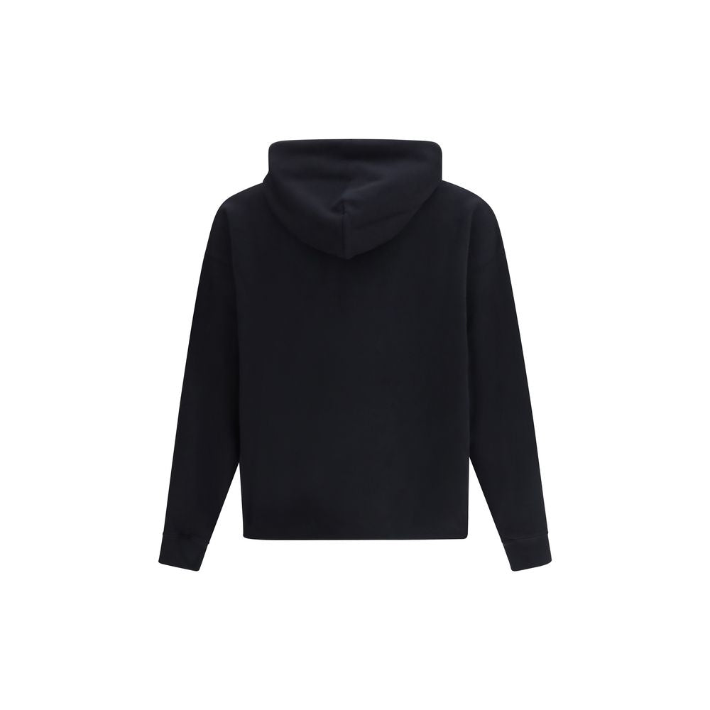 Black Off-White cotton sweatshirt with minimal branding, featuring a relaxed fit and ribbed cuffs and hem.