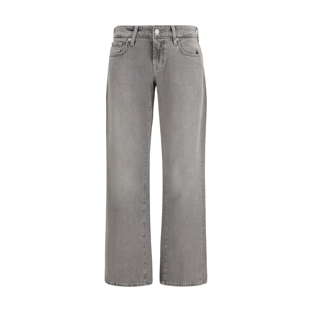 7FOR Gray Cotton Straight-Leg Jeans 7FOR
