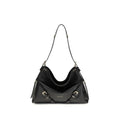 Givenchy Bos Taurus shoulder bag made of black calf leather with sleek design and silver-tone hardware.