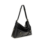 Givenchy black calf leather Bos Taurus shoulder bag with gold-tone hardware and sleek design.