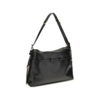 Givenchy Black Calf Leather Bos Taurus Shoulder Bag with silver hardware and structured design.