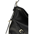 Givenchy Black Calf Leather Bos Taurus Shoulder Bag with silver hardware and sleek design.