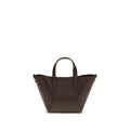 Brunello Cucinelli Bordeaux calf leather Bos Taurus shoulder bag with sleek design and elegant craftsmanship.