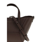 Brunello Cucinelli Bordeaux calf leather Bos Taurus shoulder bag with sleek design and structured shape.