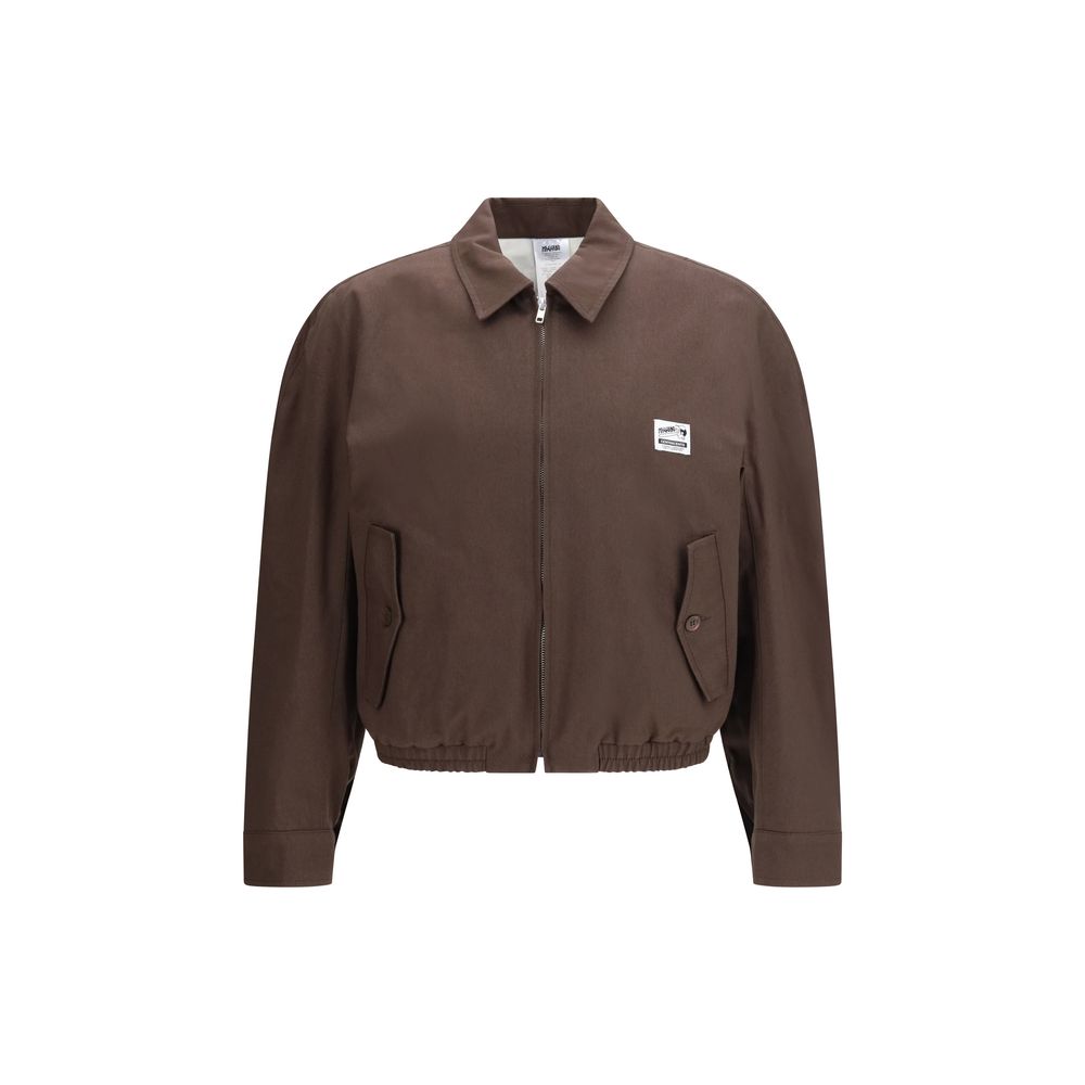 Magliano brown cotton bomber jacket with ribbed collar and cuffs, featuring a sleek, casual design for versatile style.