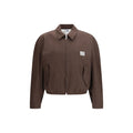 Magliano brown cotton bomber jacket with ribbed collar and cuffs, featuring a sleek, casual design for versatile style.