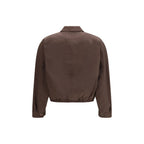 Magliano brown cotton bomber jacket with ribbed cuffs and collar, stylish and casual outerwear for men.