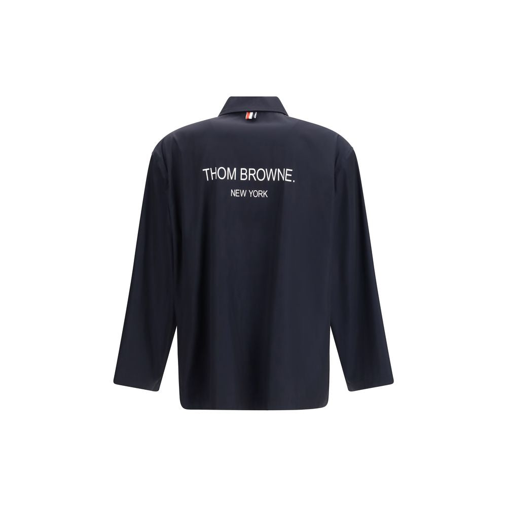 Thom Browne Blue Polyester Coat Thom Browne