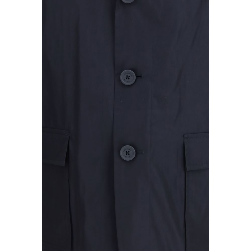 Thom Browne Blue Polyester Coat Thom Browne