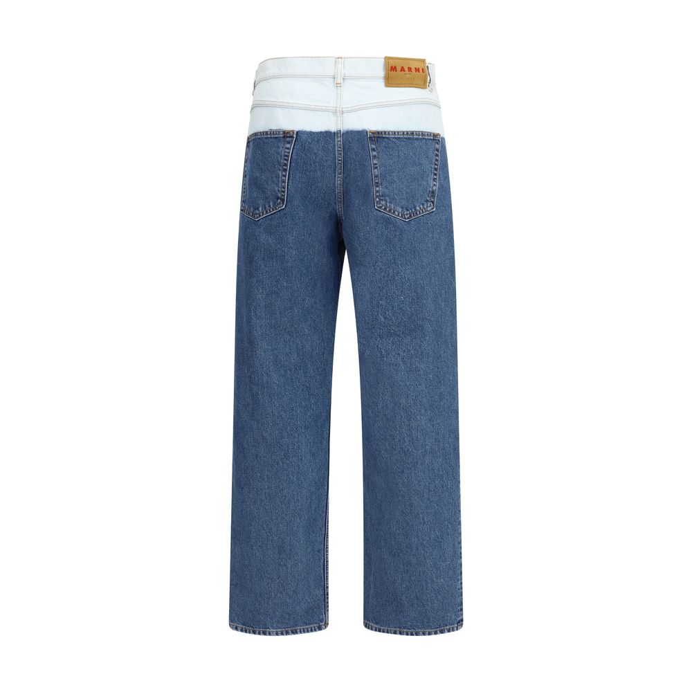 Marni Blue Cotton Straight-Leg Jeans Marni