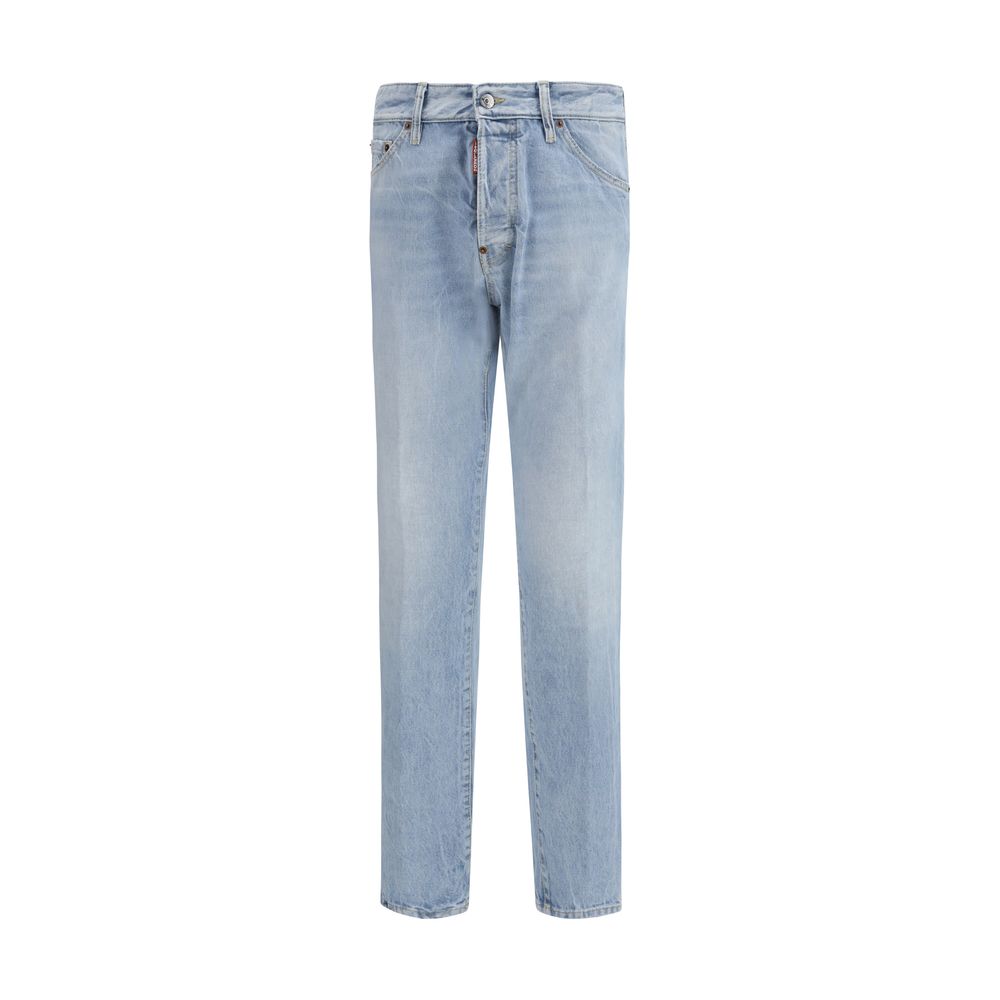 Dsquared² Blue Cotton Straight-Leg Jeans Dsquared²