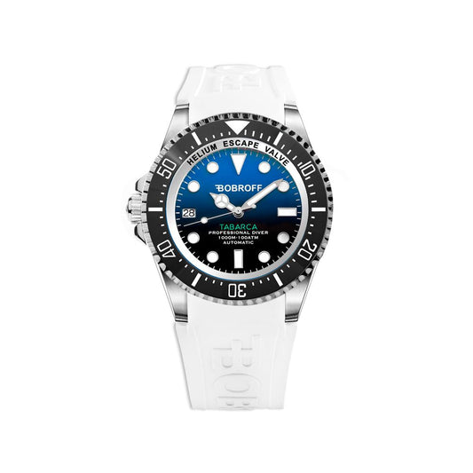 Bobroff White Rubber Sport Watch Bobroff
