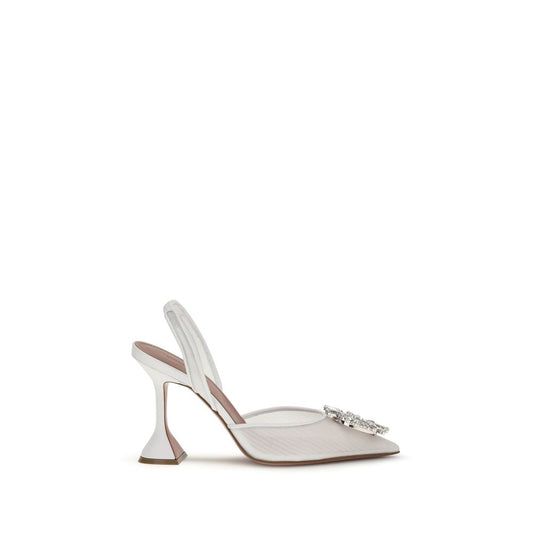 Amina Muaddi White Polyester High Heel Pumps Amina Muaddi
